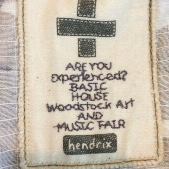 Woodstock Music Festival Vest Army Denim Basic House Green Olive HENDRIX  Zip Up - Picture 5 of 12